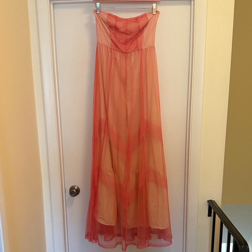 Gorgeous Pink & Nude Strapless Dress by Champagne & Strawberry